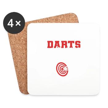 Fléchettes et bière. Cadeau fêtard - Dessous de verre (lot de 4) - blanc - Devant