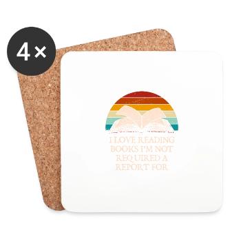 Amour Lire des livres Amoureux introvertis - Dessous de verre (lot de 4) - blanc - Devant