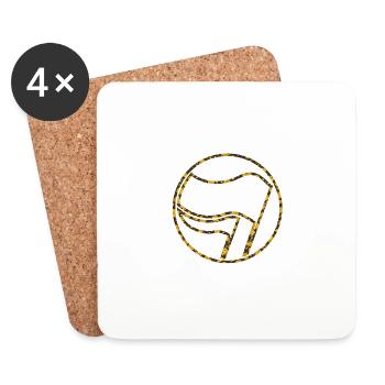 Flag Flag Flags Flags Anti-Fascist - Coasters (set of 4) - white - Front
