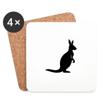 kangaroo - Coasters (set of 4) - white - Front