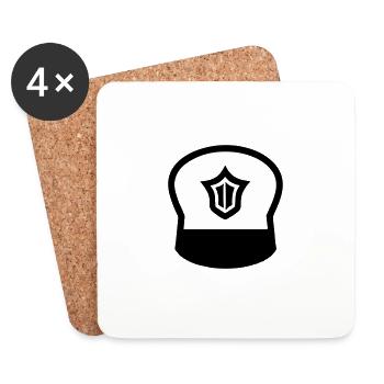 Police helmet - Coasters (set of 4) - white - Front