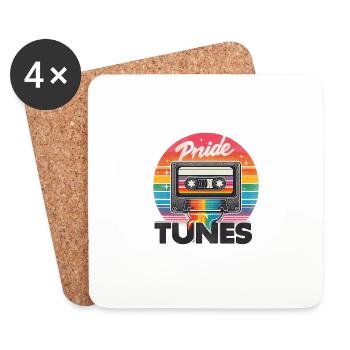 Pride Tunes Retro Cassette Design - Untersetzer (4er-Set) - Weiß - Vorne