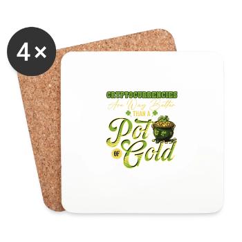Les crypto-monnaies sont meilleures que Pot Of Gold St - Dessous de verre (lot de 4) - blanc - Devant