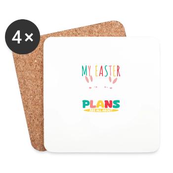 Easter Candy Cravings Bunny Fun Plans - Coasters (set of 4) - white - Front
