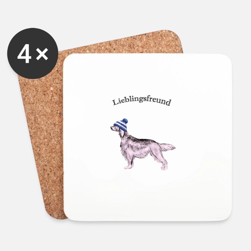 Lieblingsfreund  - Untersetzer (4er-Set) - Weiß