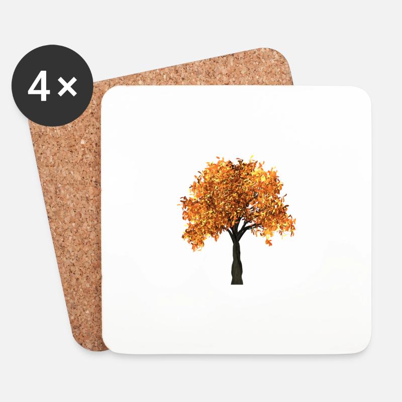 Schöner Baum mit gelben Blätter - Untersetzer (4er-Set) - Weiß