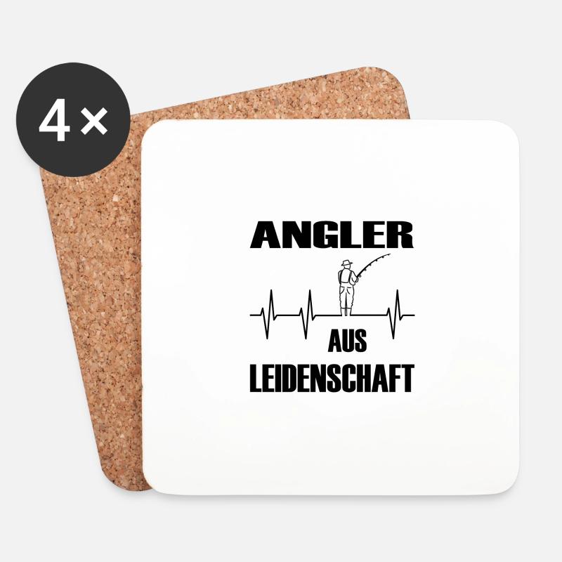 Angeln - Untersetzer (4er-Set) - Weiß