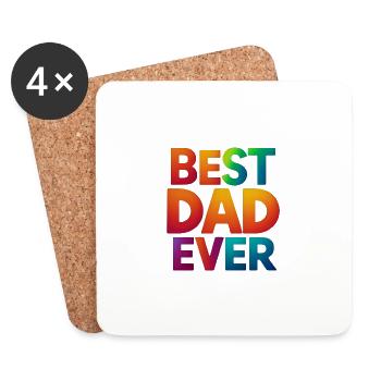 Bester Papa aller Zeiten - Untersetzer (4er-Set) - Weiß - Vorne