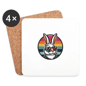 Hase Comic Cool Sommer - Untersetzer (4er-Set) - Weiß - Vorne