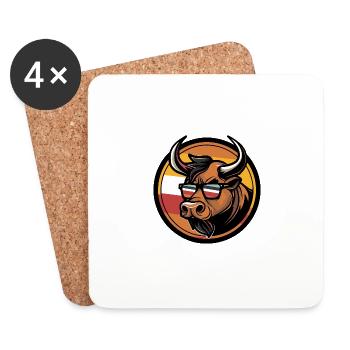 Stier Comic Cool Sommer - Untersetzer (4er-Set) - Weiß - Vorne