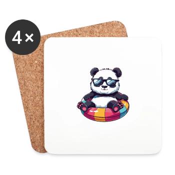Panda Bande Dessinée Cool - Dessous de verre (lot de 4) - blanc - Devant
