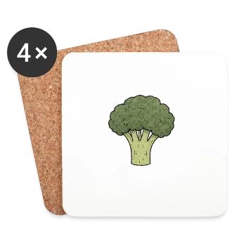 PETITS ACTIVISTES | Brocoli - Dessous de verre (lot de 4) - blanc - Devant