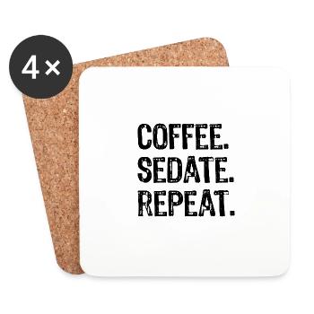 Coffee Sedate Repeat - Coasters (set of 4) - white - Front