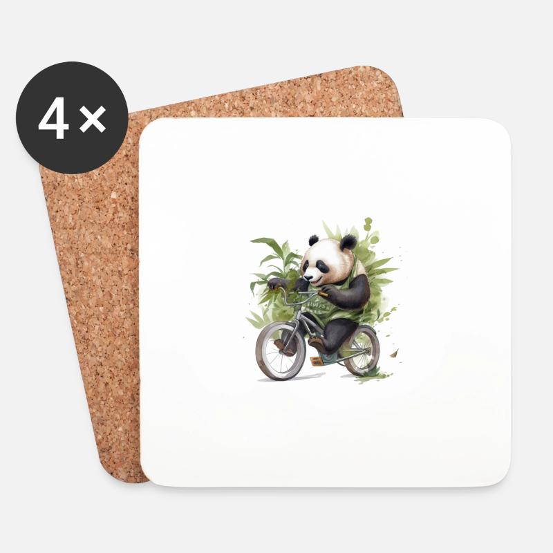 Panda - Untersetzer (4er-Set) - Weiß