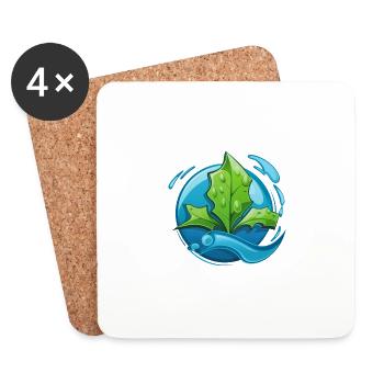 Eco: Water & Leaf - Coasters (set of 4) - white - Front