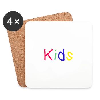 Kids Geschenkidee Kinder Bunt - Untersetzer (4er-Set) - Weiß - Vorne