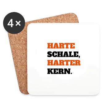 Harte Schale Harter Kern Harte Kerle Ghetto Biker - Untersetzer (4er-Set) - Weiß - Vorne