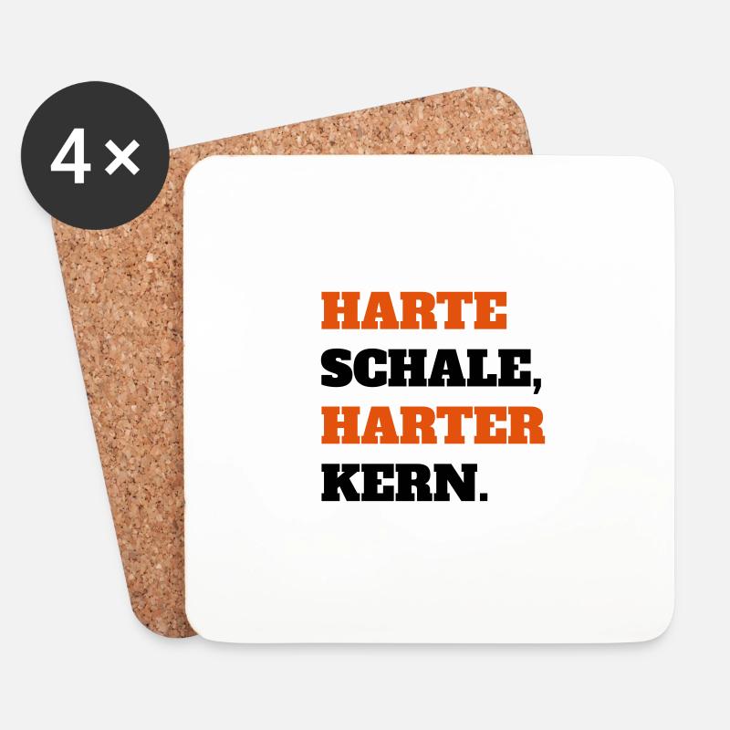 Harte Schale Harter Kern Harte Kerle Ghetto Biker - Untersetzer (4er-Set) - Weiß