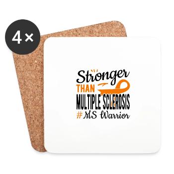 Stronger Than Multiple Sclerosis - Coasters (set of 4) - white - Front