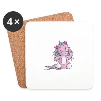 Unicorn Peace - Coasters (set of 4) - white - Front