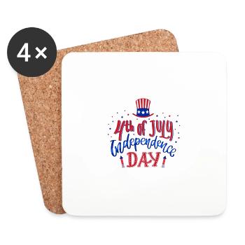 4th Of July - Coasters (set of 4) - white - Front