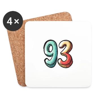 93 Number Comic - Coasters (set of 4) - white - Front