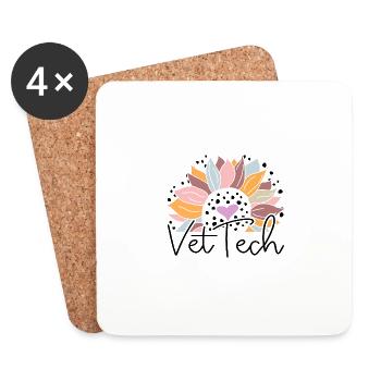 Cute Sunflower Vet Tech - Coasters (set of 4) - white - Front