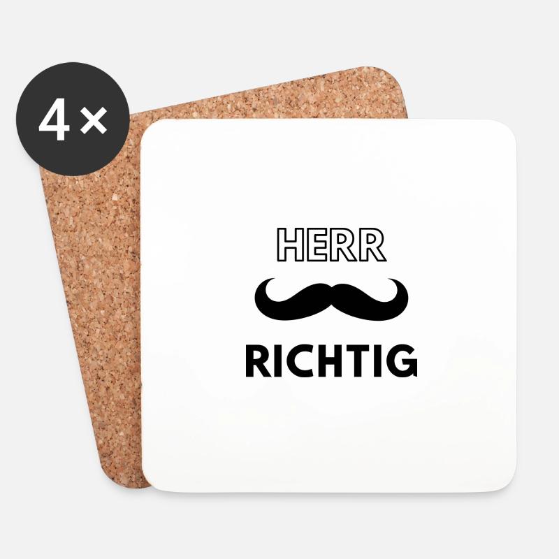 Herr Richtig - Untersetzer (4er-Set) - Weiß
