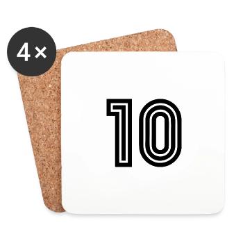 10. 10 YEARS. 10th ANNIVERSARY. 10 YEAR ANNIVERSARY. - Coasters (set of 4) - white - Front