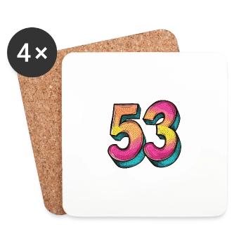 Bande dessinée à 53 numéros - Dessous de verre (lot de 4) - blanc - Devant