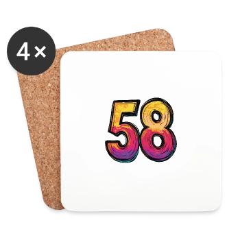 58 Number Comic - Coasters (set of 4) - white - Front