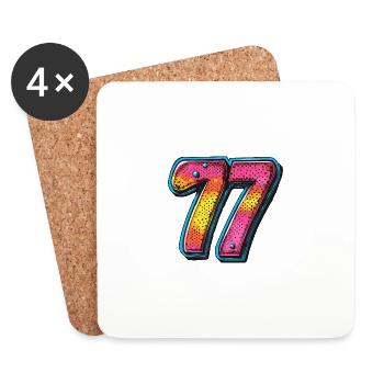 77 Number Comic - Coasters (set of 4) - white - Front