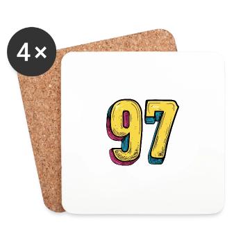 Bande dessinée à 97 numéros - Dessous de verre (lot de 4) - blanc - Devant