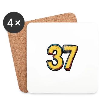 37 Number Comic - Coasters (set of 4) - white - Front