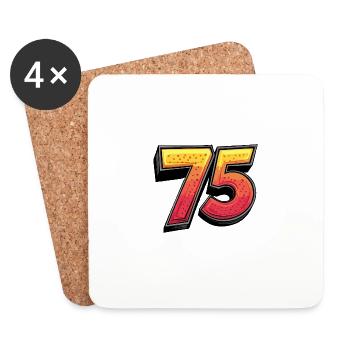 75 Number Comic - Coasters (set of 4) - white - Front