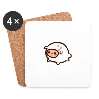 lovely sheep - Coasters (set of 4) - white - Front