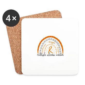 Rainbow Multiple Sclerosis Warrior - Coasters (set of 4) - white - Front
