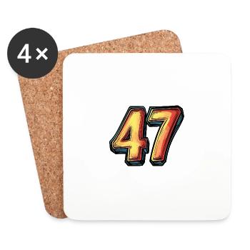 47 Number Comic - Coasters (set of 4) - white - Front