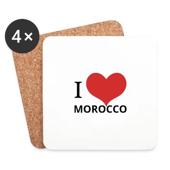 I LOVE MOROCCO - Dessous de verre (lot de 4) - blanc - Devant