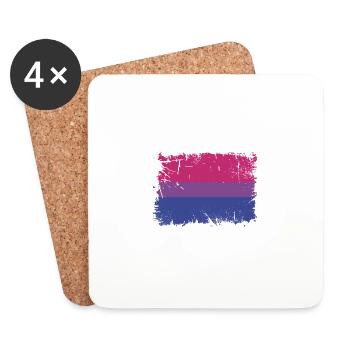 Bisexual Pride Flag - Untersetzer (4er-Set) - Weiß - Vorne