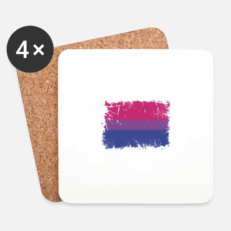 Bisexual Pride Flag - Untersetzer (4er-Set) - Weiß