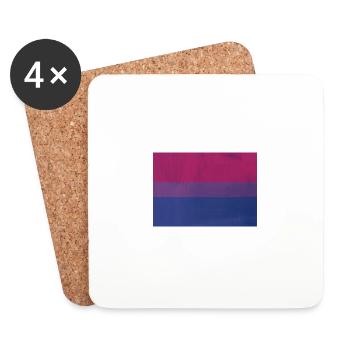 Bi Pride Flag - Coasters (set of 4) - white - Front