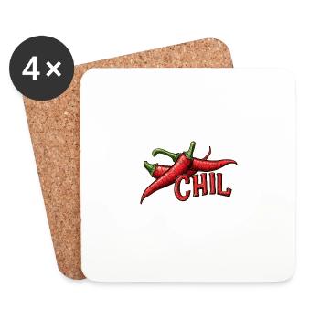 Chil, relax, - Untersetzer (4er-Set) - Weiß - Vorne