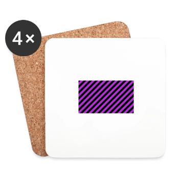 Diagonale Streifen schwarz und lila - Coasters (set of 4) - white - Front
