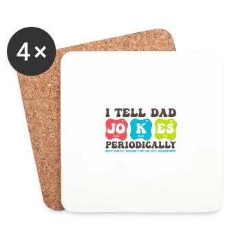 Groovy Hippie Dad - Je raconte des blagues à papa périodiquement - Dessous de verre (lot de 4) - blanc - Devant