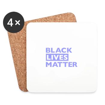 Black Lives Matter Flieder - Untersetzer (4er-Set) - Weiß - Vorne