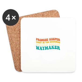 Promise Keeper Miracle Worker Waymaker Vintage - Untersetzer (4er-Set) - Weiß - Vorne