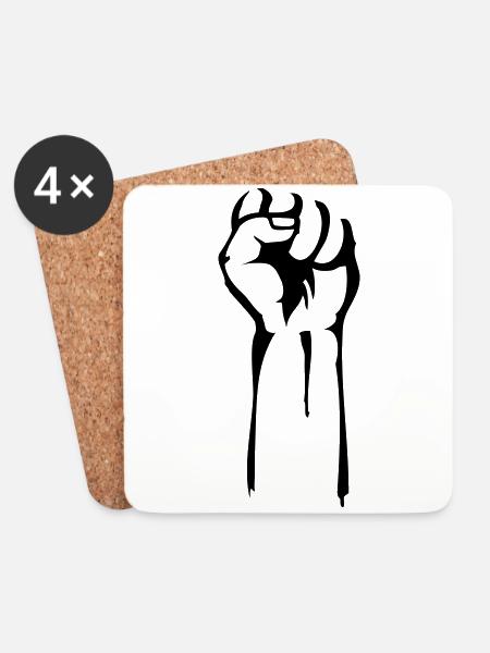 stencil faust - Untersetzer (4er-Set) - Weiß