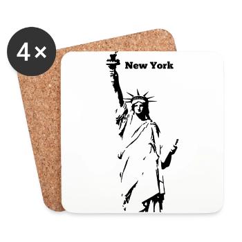 new York - Coasters (set of 4) - white - Front