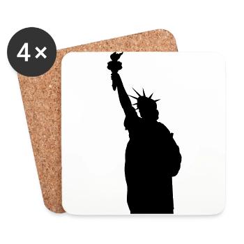 Freiheitsstatue Silhouette - Untersetzer (4er-Set) - Weiß - Vorne